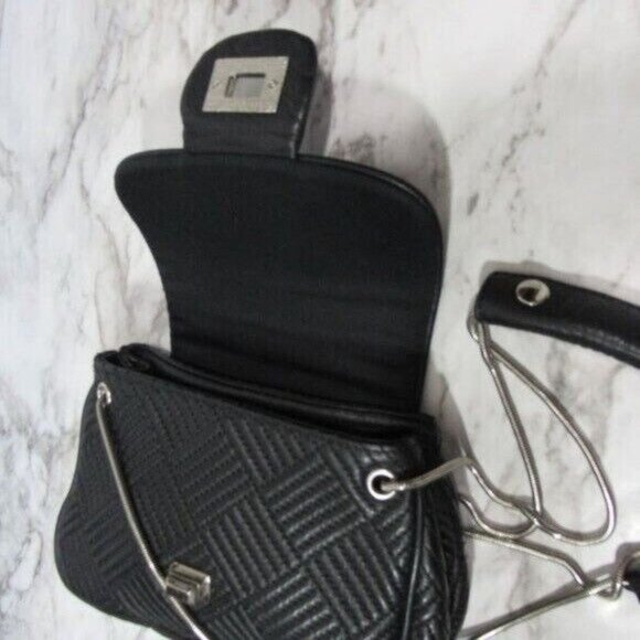 BCBGMaxAzria Bag BlackCrossbody Quilted Chain Purse Leather - Picture 10 of 13
